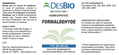 Formaldehyde (Dsrt186 Formaldehyde 8 27 18)